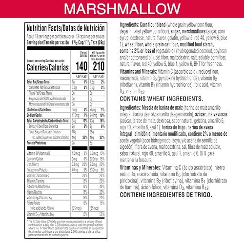 Froot Loops Froot Loops Breakfast Cereal with Marshmallows, Fruit Flavored, Breakfast Snacks, Family Size, Original with Marshmallows, 17.7oz Box