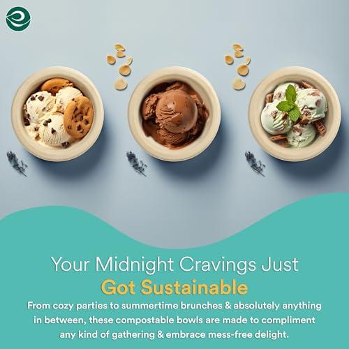 ECO SOUL ECO SOUL 100% Compostable 12 Oz Soup Bowls [4 Packs of 100] Disposable dessert bowls I Heavy duty paper bowl I Eco-friendly salad bowl I Biodegradable large Bowls