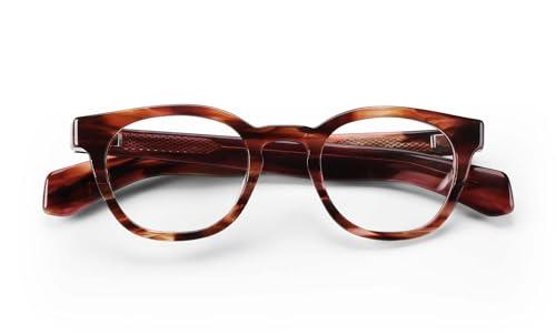 eyebobs eyebobs Total Wit | Premium Reading Glasses for Men and Women | Round Frame for Average Faces | Brown Pattern, 3.50