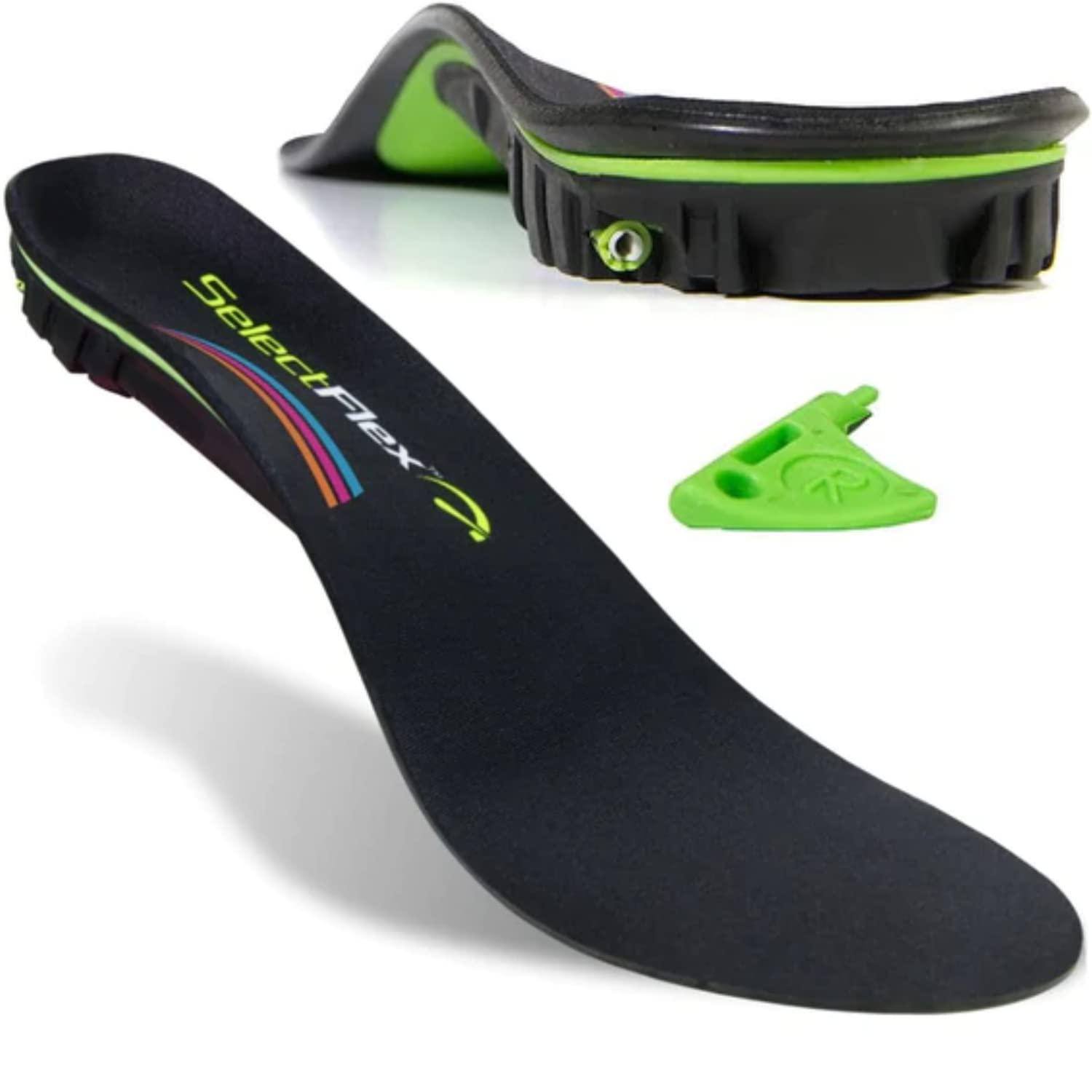 SelectFlex SelectFlex® Adjustable Arch Support Orthotic Insoles Helps a Person with Plantar Fasciitis, Neuropathy, Flat Feet, Overpronation, Foot Pain, Mortons Neuroma, Low Back Pain Women12-13/Men 11-12