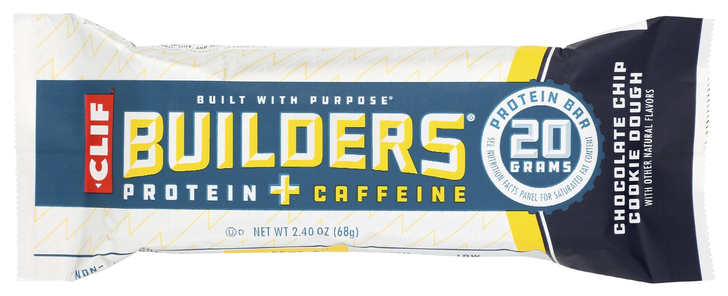 Clif Bar CLIF Chocolate Chip Cookie Dough Caffeine Builders Bar, 2.4 OZ