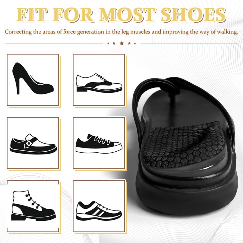 BIGGCOOL BIGGCOOL Corrective Insoles for Supination & Over-Pronation, Orthotics Medial & Lateral Heel Wedge Inserts for Foot Alignment, Bow Legs, Knee Pain (Black-3 Layers, S: Women 4-7.5/Men: 6-7)