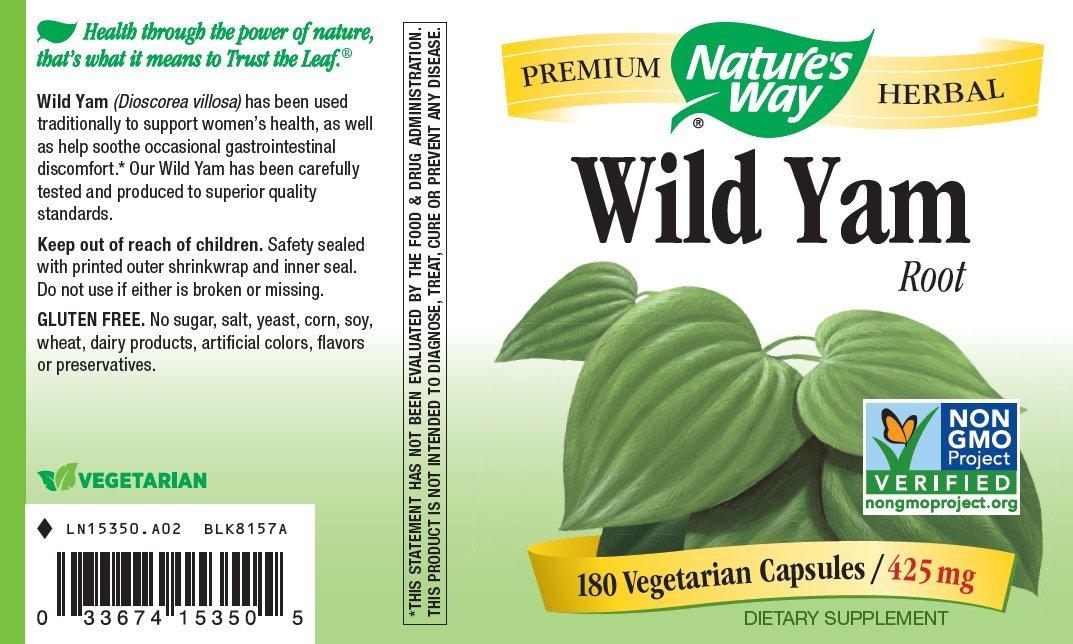 Nature's Way Nature's Way Wild Yam, 180 Vcaps, 425mg (Pack of 2)