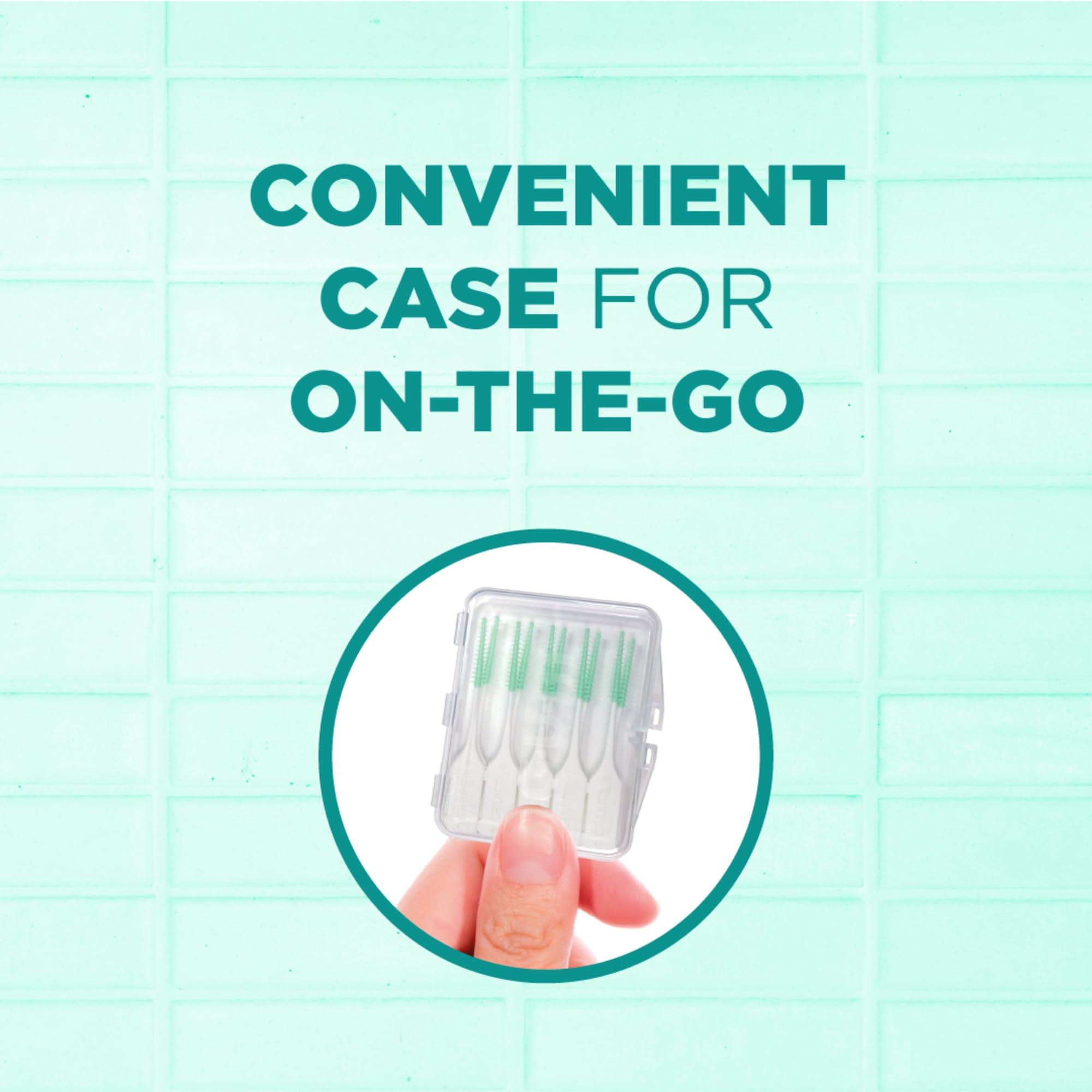 GUM GUM Soft-Picks Original, Easy to Use Dental Picks for Teeth Cleaning and Gum Health, Disposable Interdental Brushes with Convenient Carry Case, Dentist Recommended Dental Floss Picks, 50ct