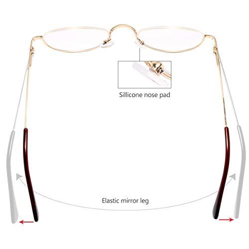 Fuaisi Fuaisi Vintage Alloy Half Moon Classic Reading Glasses Men And Women Half Frame Slim Glasses (Gold, 350)