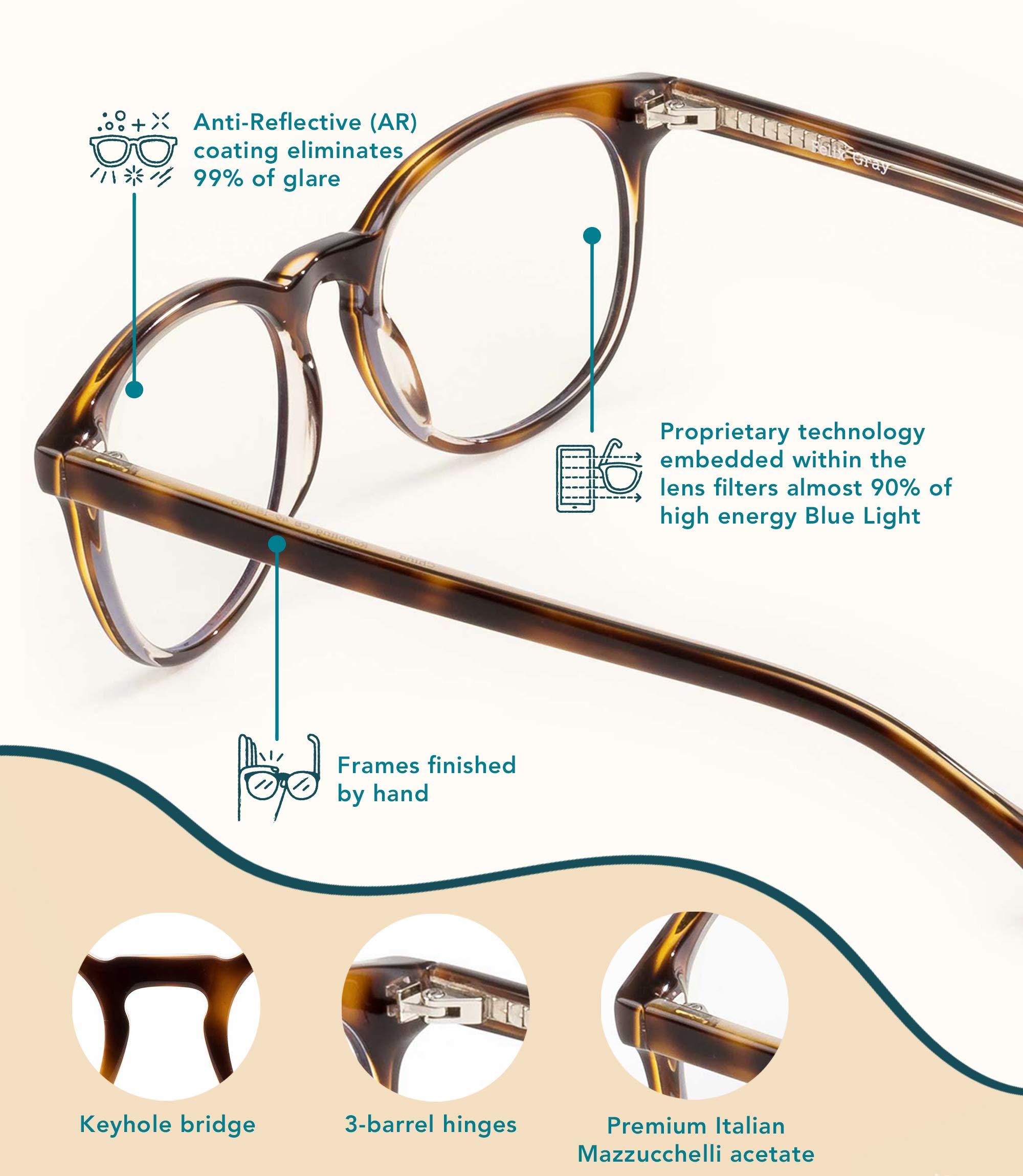 Felix Gray Felix Gray Roebling Blue Light Reading Glasses +1.5 Magnification, Sazerac Crystal