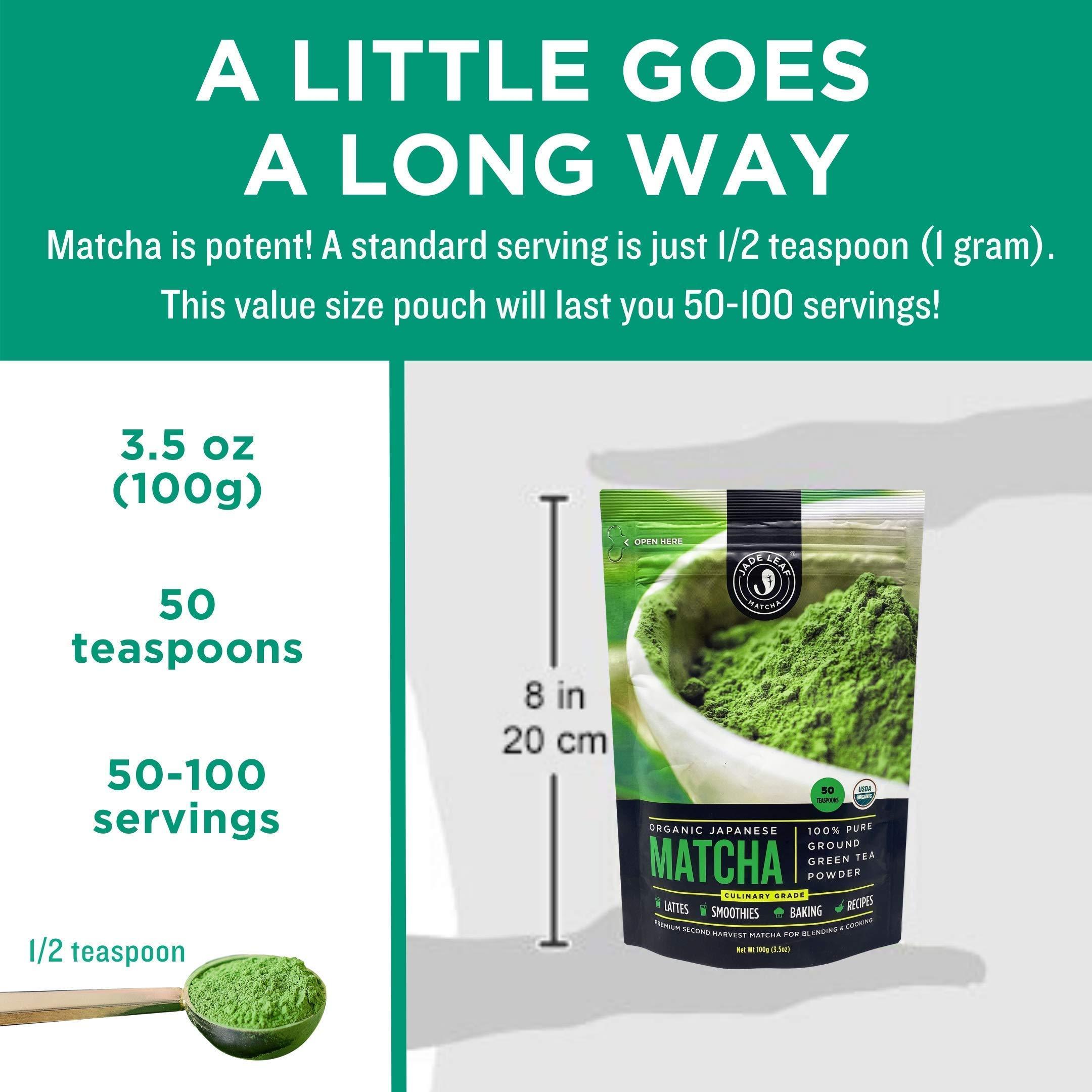 Jade Leaf Matcha Jade Leaf Culinary + Ceremonial Matcha Bundle - Organic Matcha Green Tea Powder Culinary Pouch (100g) and Ceremonial Tin (30g)