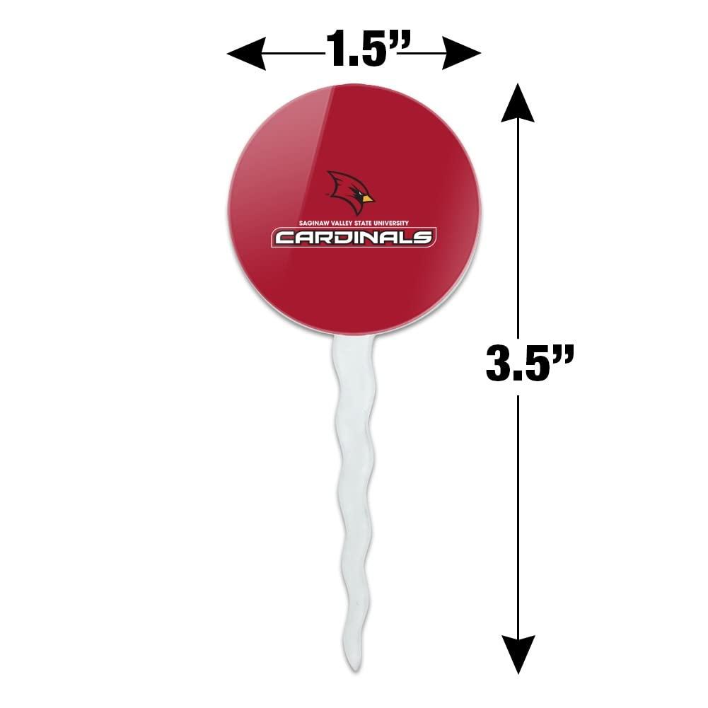 GRAPHICS & MORE Saginaw Valley State Cardinals Logo Cupcake Picks Toppers Decoration Set of 6