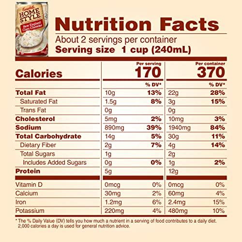 Campbell's Campbell's Homestyle New England Clam Chowder, 18.8 oz. (Pack of 12)
