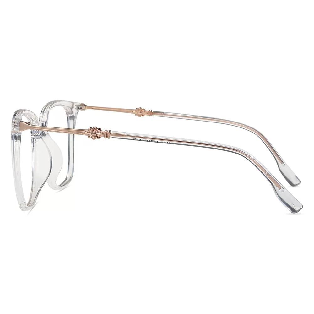 Firmoo Firmoo Women Clear Reading Glasses 0.5, Large Square Clear Frame Eyeglasses Anti Blue Ray Anti Eye Strain Computer Screen Reader Glasses
