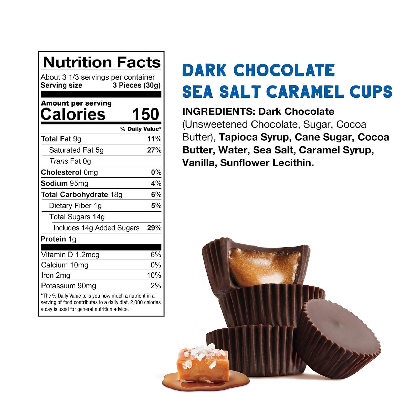 Free 2b Free 2b Sea Salt Caramel Mini Cups, Safe for School and Allergy Friendly - Gluten-Free, Dairy-Free, Nut-Free, and Soy-Free - Dark Chocolate, 3.5 oz Resealable Bag (Pack of 3)