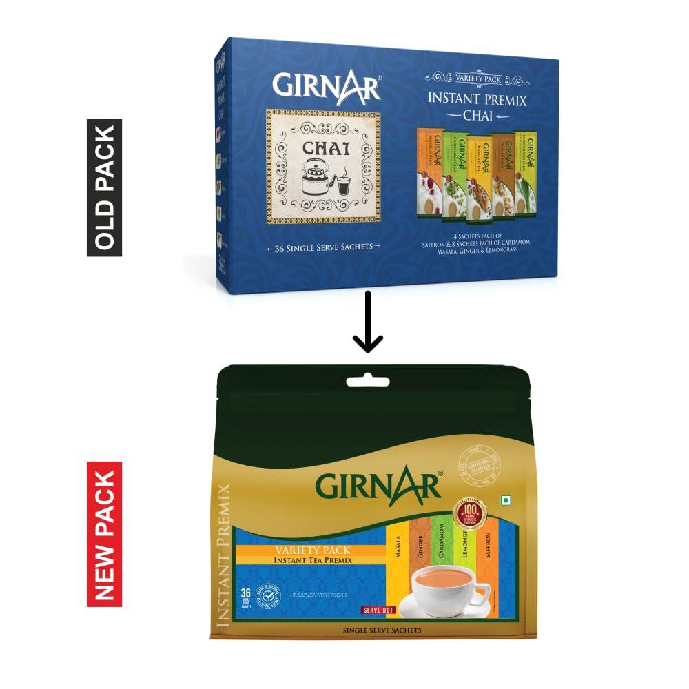 GIRNAR Girnar Instant Tea Premix Variety Pack, 36 Sachets