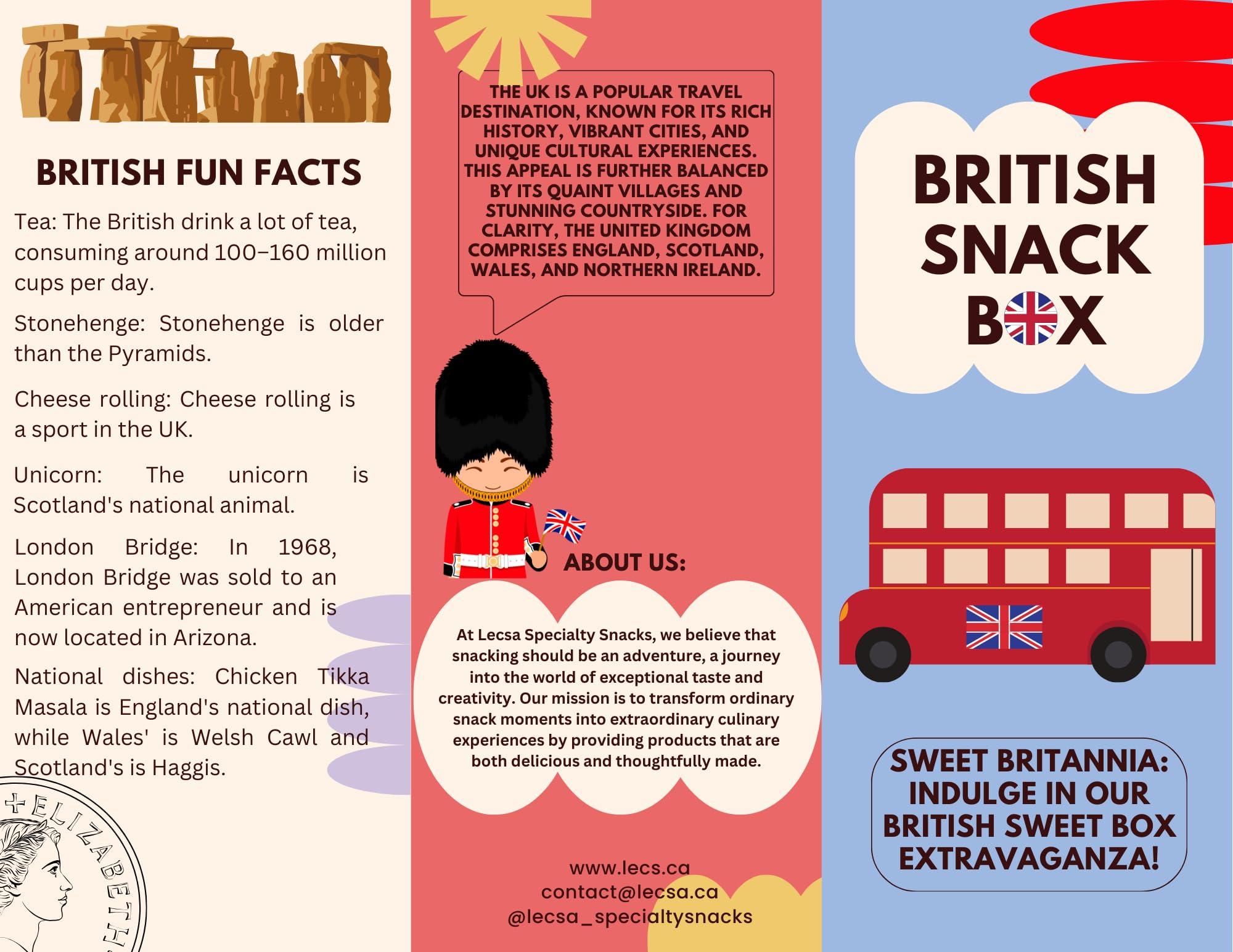 Lecsa Specialty Snacks British Snack Care Package - Variety Pack of Treats from UK - Snack Box for Kids and Adults - Gift Basket of Delicious Sweets by Lecsa Specialty Snacks (Products may vary due to availability - 15 Count)