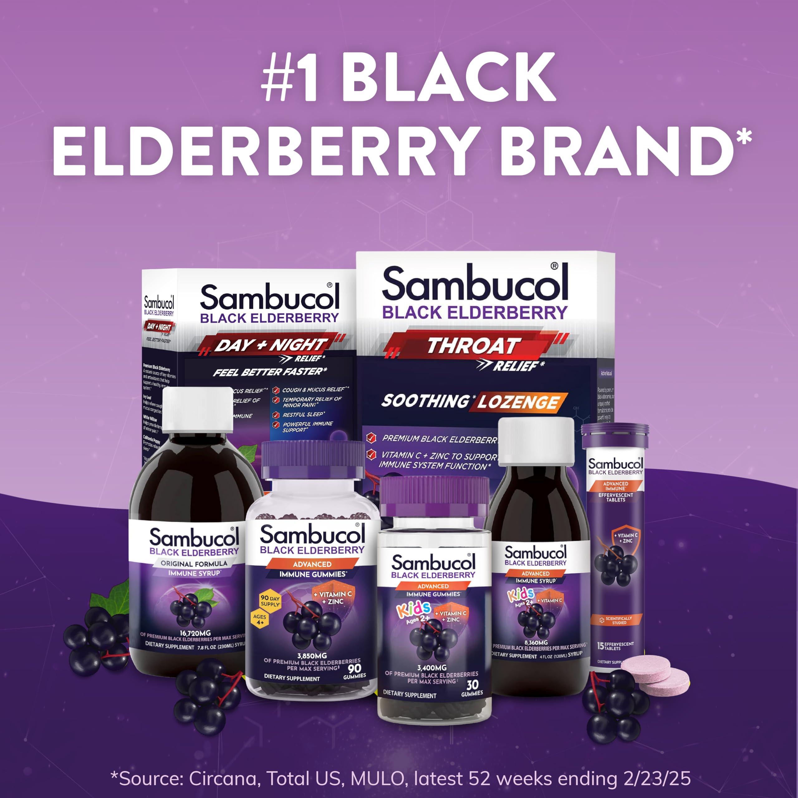 Sambucol Sambucol Black Elderberry Tablets with Vitamin C & Zinc - Immune Support Supplement, Black Elderberry with Zinc and Vitamin C Effervescent Tablets, High Antioxidants, Drink Fizzies - 15 Tablets