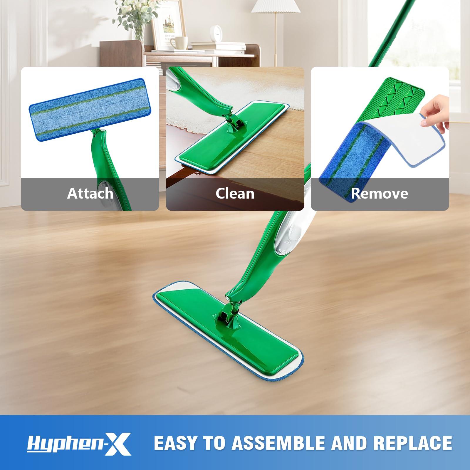Hyphen-X 12 Pack Cleaning Mop Pads Replacement Part for Libman Freedom Spray Mop, Washable and Reusable Microfiber Spray Mop Replacement Head Reusable Wet Floor Cleaning Mop Pads
