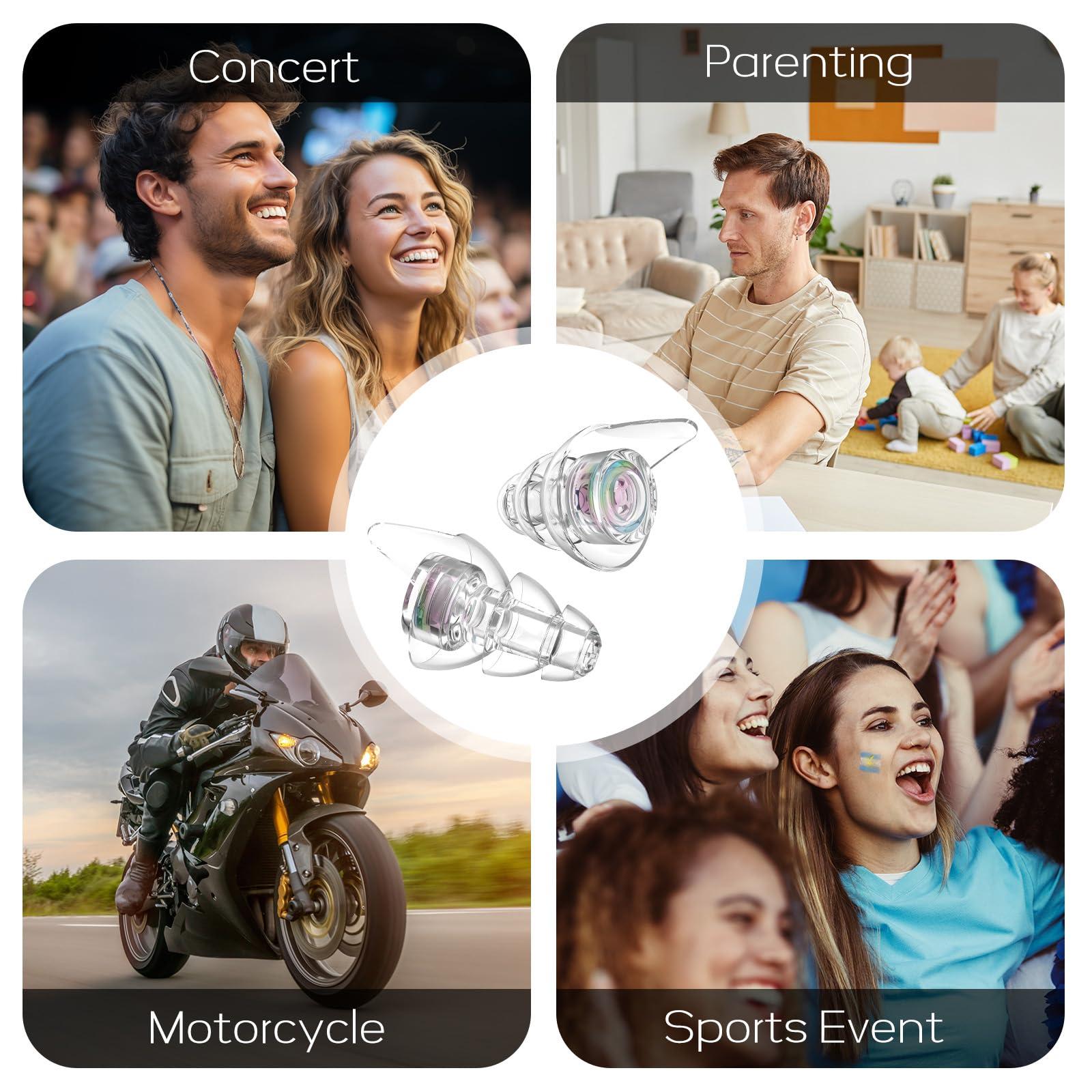 Hearprotek Hearprotek Hi-Fi Spirit Concert Ear Plugs, High Fidelity Silicone Music Ear Plugs for Concerts, Noise Reduction, Hearing Protection, Motorcycle, Musicians, Rave, Dj, Tinnitus Relief (Medium Size)