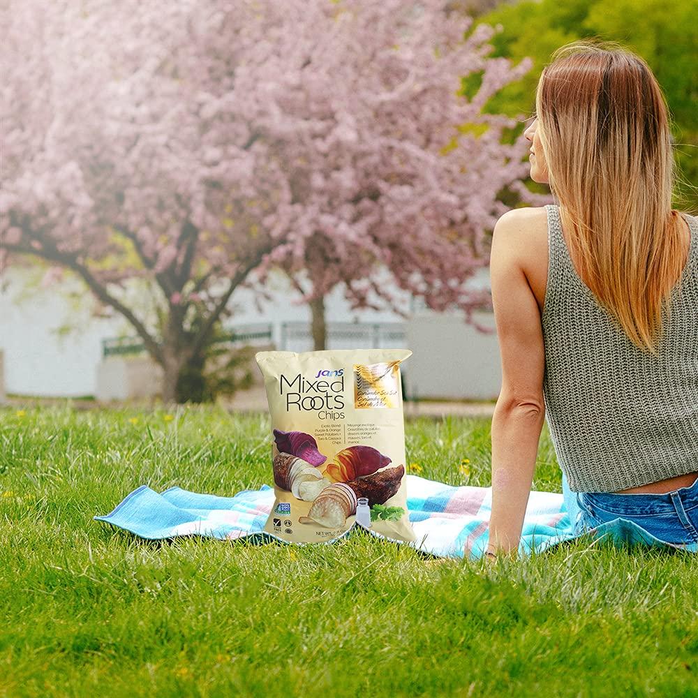 Jans Mixed Roots Chips - All Natural Vegetable Chips (Coriander Sea Salt, 2.8 oz) | Trans Fat & Cholesterol Free | Gluten Free & Non-GMO | No Preservatives Exotic Roots