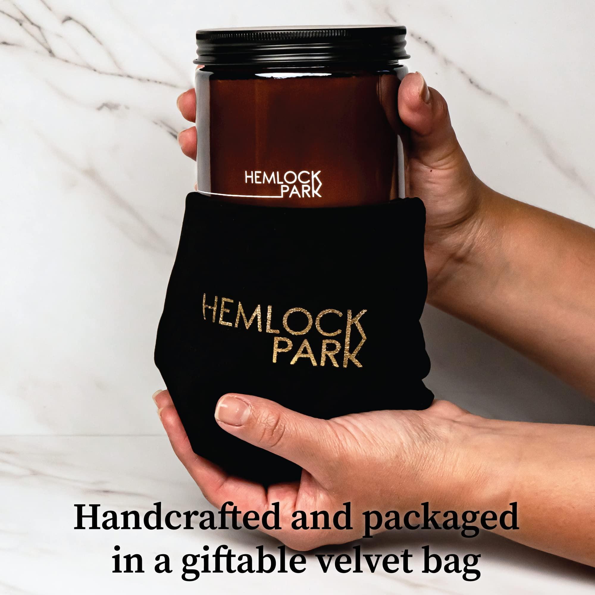 Hemlock Park Hemlock Park Crackling Wood Wick Candle Handcrafted with Natural Coconut Wax and Essential Oils (Large 16 oz, Sandalwood)