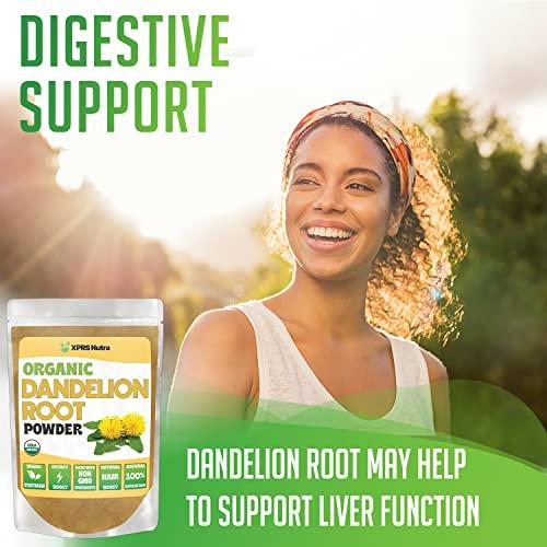 XPRS Nutra XPRS Nutra Organic Dandelion Root Powder - Vegan Friendly Antioxidant Power for Liver Support - Dandelion Root for Tea and Beverages - Immune Boosting Dandelion Powder (16 Ounce)