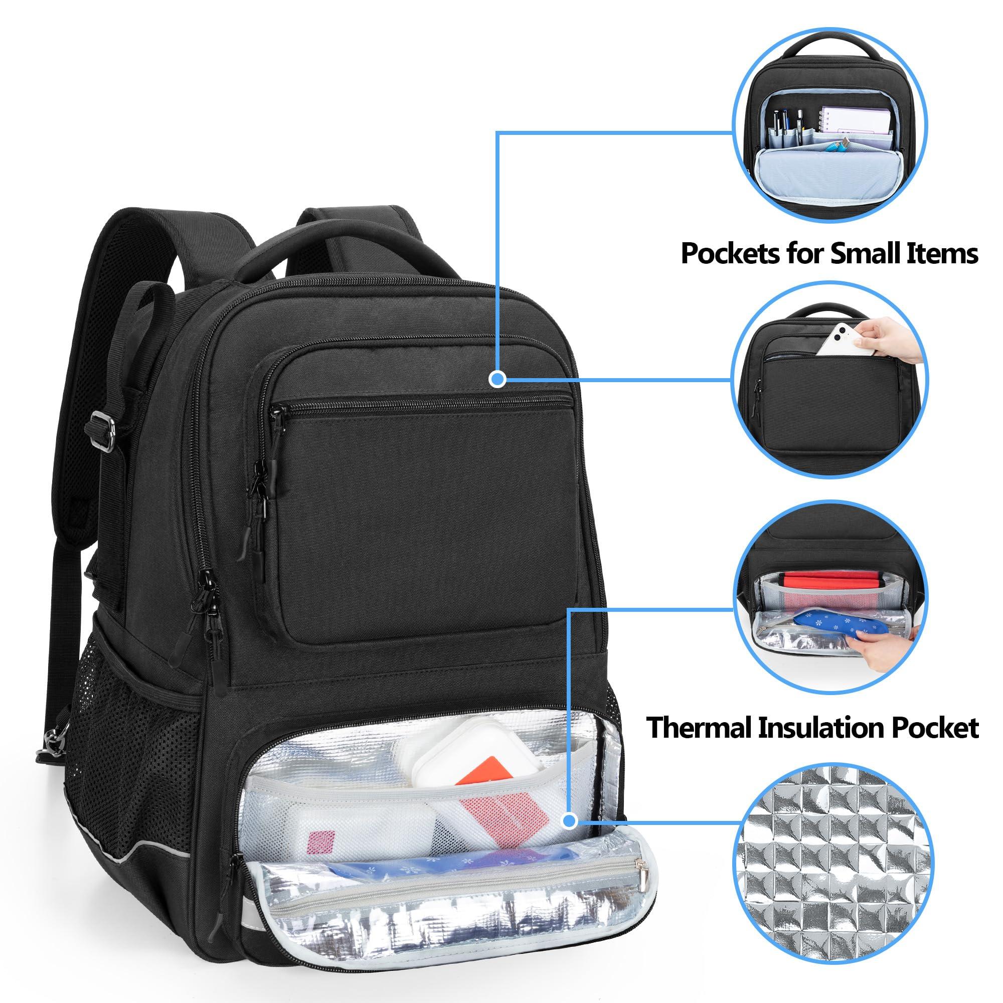 samdew samdew Wheelchair Backpack, Wheelchair Bag for Back of Chair, Wheelchair Bag to Hang on Back with Thermal Insulation Pocket, Electric Wheelchair Accessories Storage for Adults & Seniors, Bag only