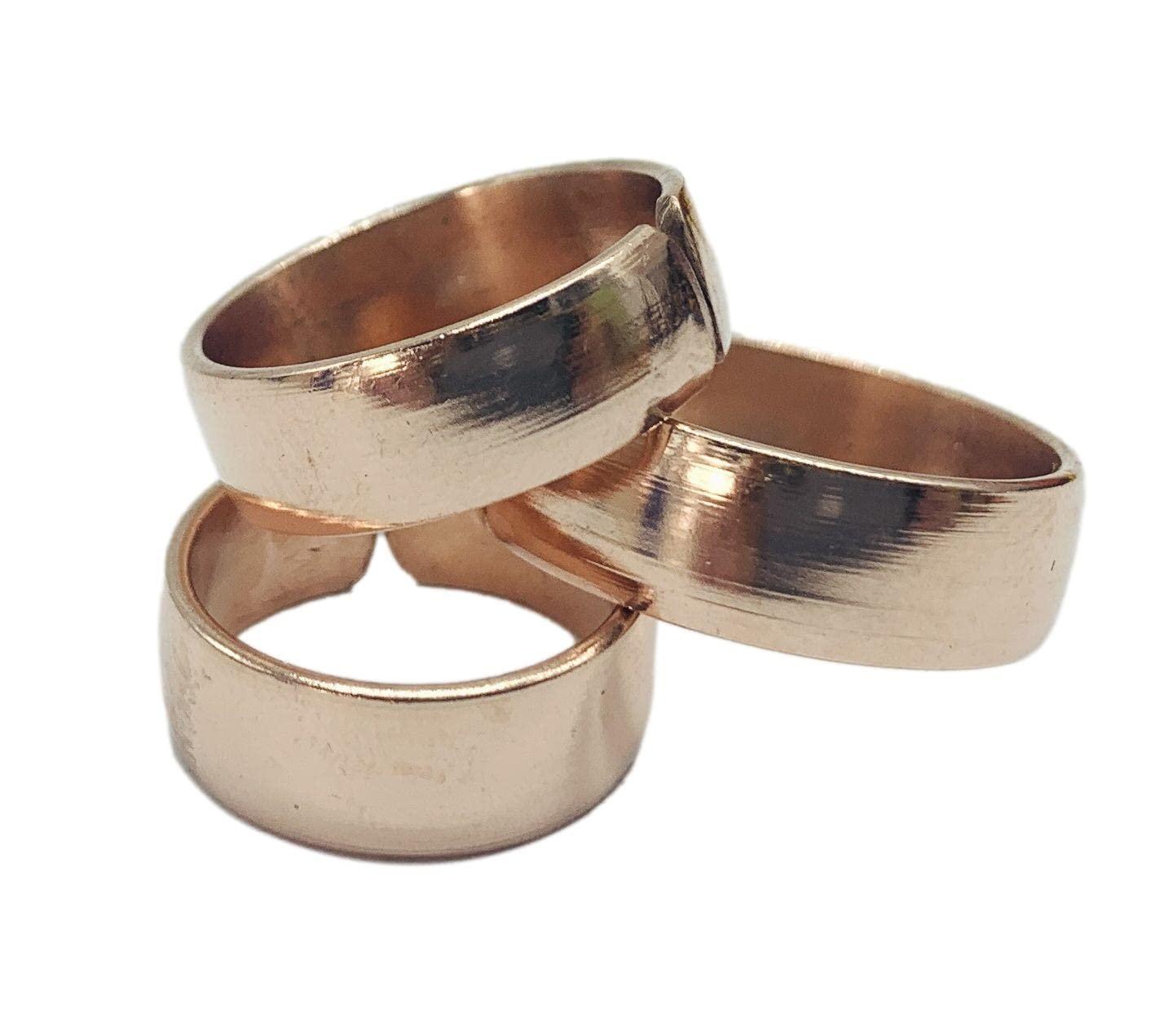Healing Lama Set of 3 Hand Forged Pure Copper Rings. Made with 100% Pure Raw Untreated Copper. Helps Reduce Finger Joint Pain and Swelling. Tibetan Healing Medicine Ring Set. (Plain)
