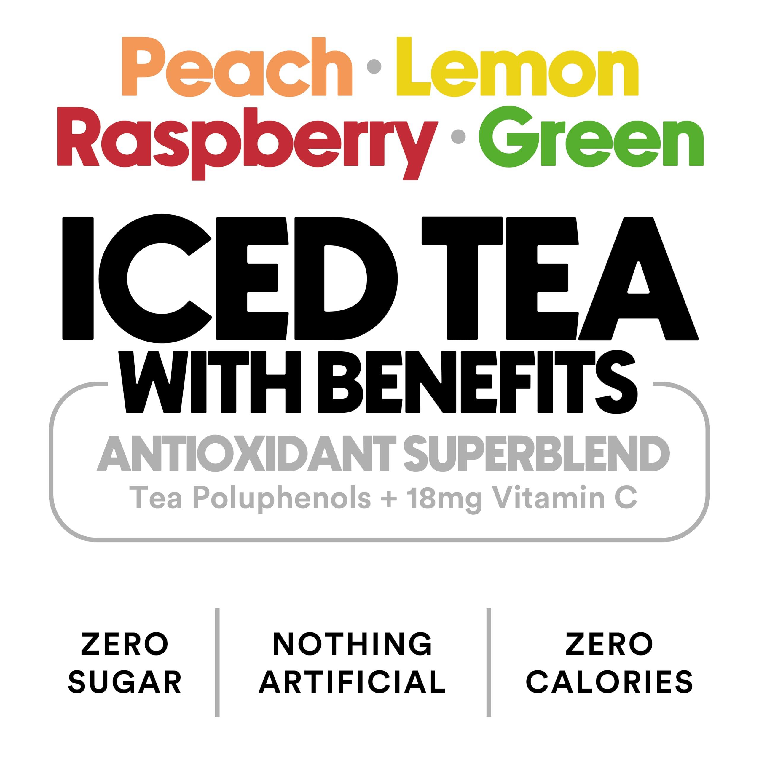 The Ryl Co Ryl Iced Tea, Variety Pack, Antioxidant Superblend, Zero Sugar, Low Carb, Zero Calorie Iced Tea, 16.0 Fl Oz (12-Pack)