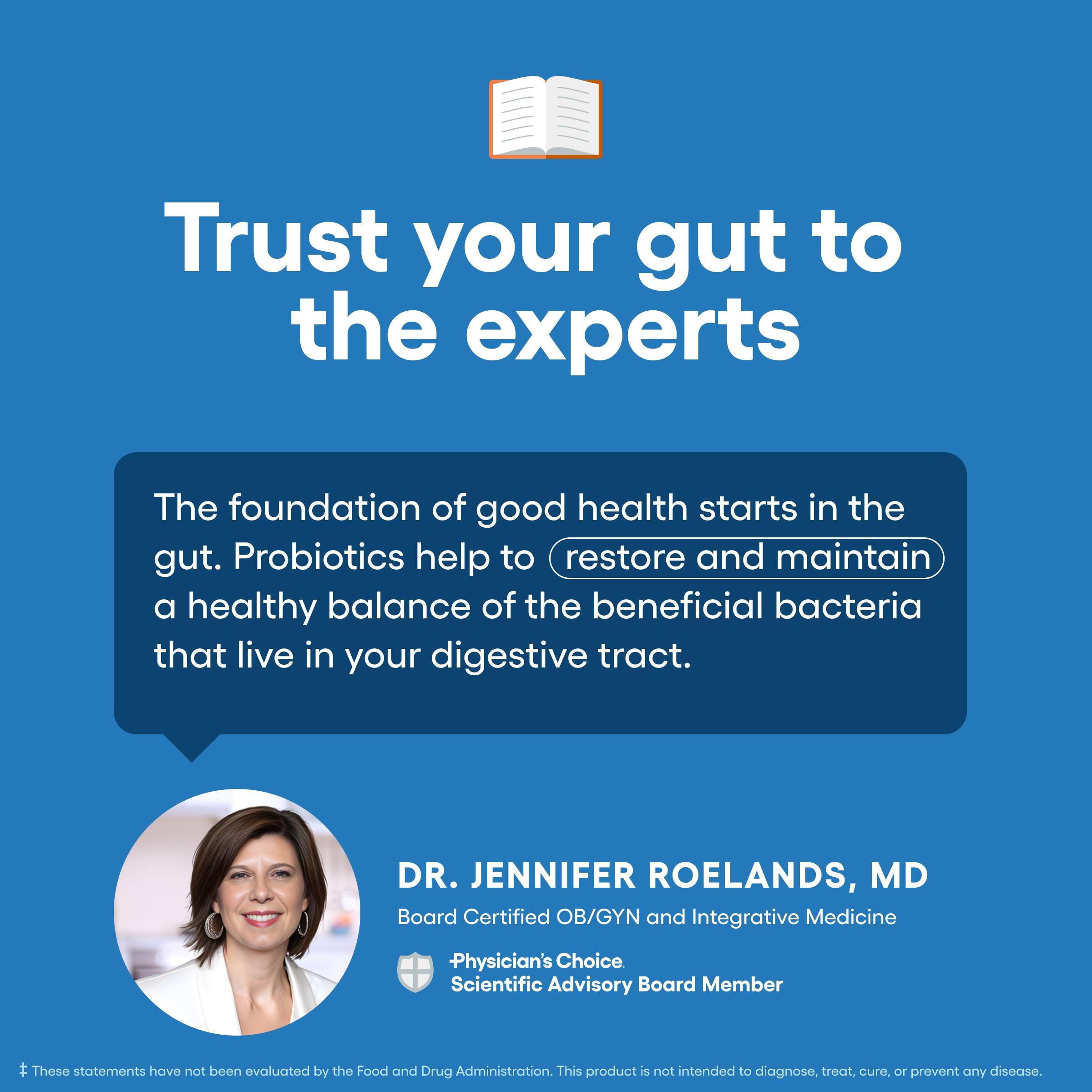 Physician\'s CHOICE Physician\'s CHOICE 100 Billion Advanced Probiotic - 16 Strains + Organic Prebiotics - Digestive & Gut Health - Supports Occasional Constipation, Diarrhea, Gas & Bloating - Probiotics for Women & Men