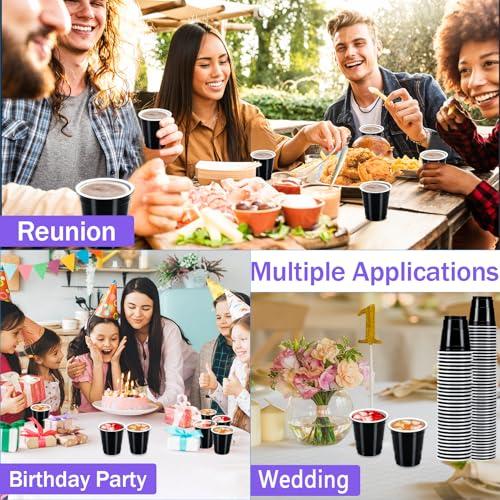JEFHOMKIT JEFHOMKIT 200 Pcs Disposable Shot Cups,2 oz Plastic Shot Glasses,Mini Disposable Shot Glasses,Mini Party Cups for Tasting Serving Snacks Samples Birthday Halloween Christmas