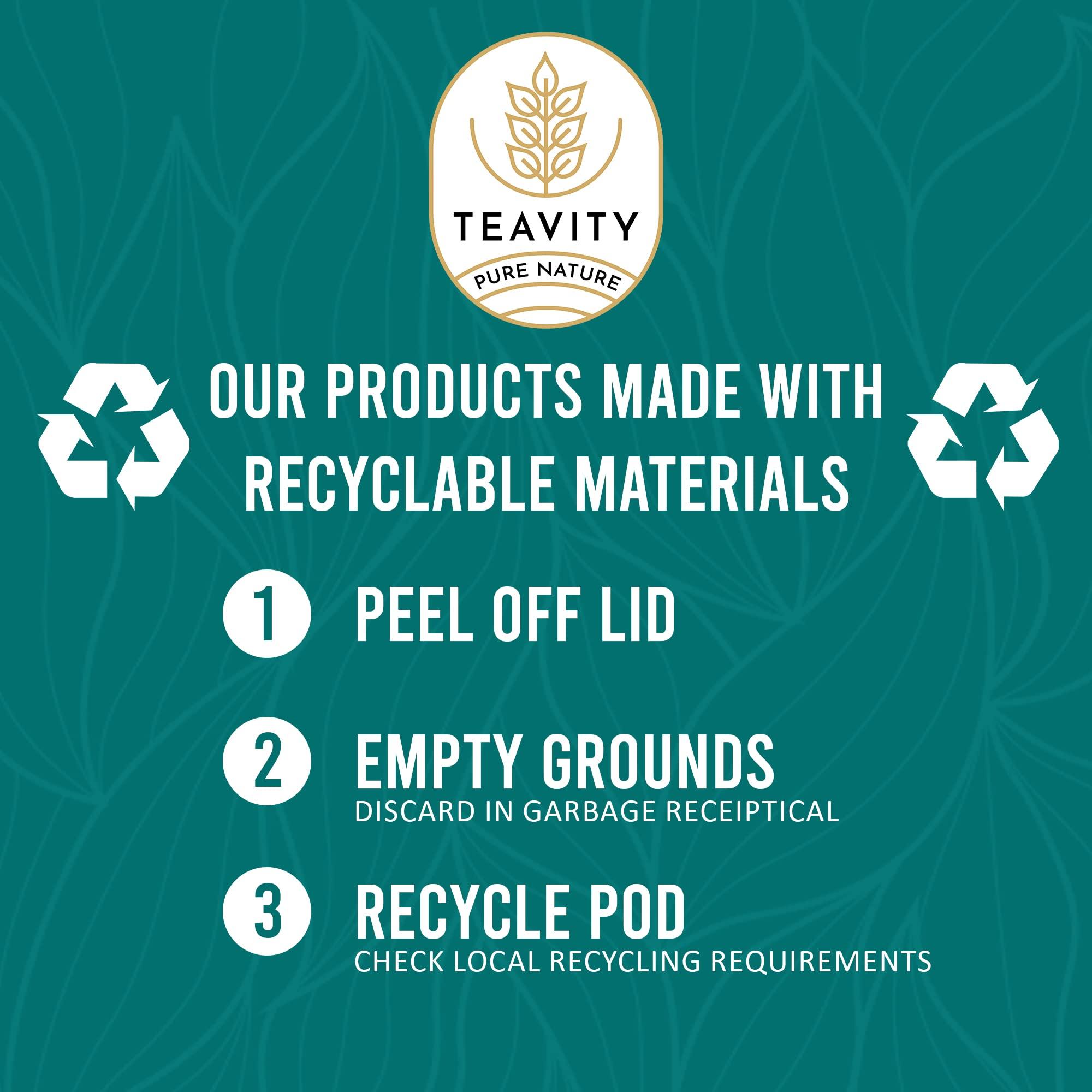 Teavity Organic Yerba Mate Refreshing Mint Tea Pods - Naturally Caffeinated Yerba Mate Tea Pod for Keurig Brewers by Teavity (24 Tea Pods)