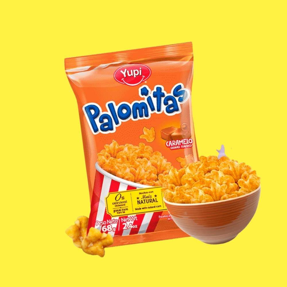 Productos Yupi Palomitas Yupi Caramelo (24 Pack) The most delicious Caramel popcorn-looking snack Colombian snacks Colombian food dulce colombiano mecato colombiano