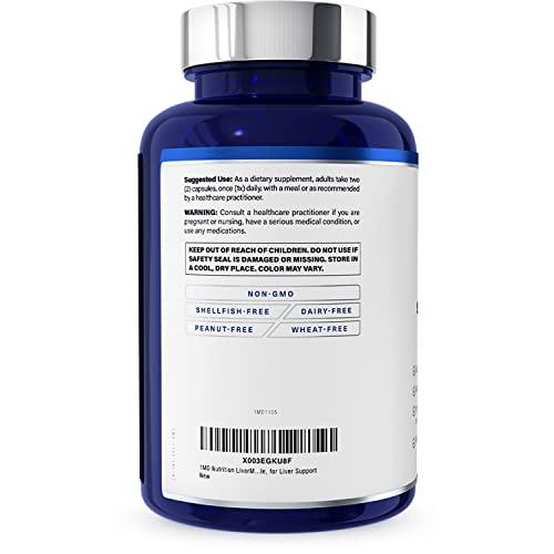 1MD Nutrition 1MD LiverMD - Liver Support Supplement | Siliphos Milk Thistle Extract - Highly Bioavailable, for Liver Support | 180 Capsules (3-Pack)