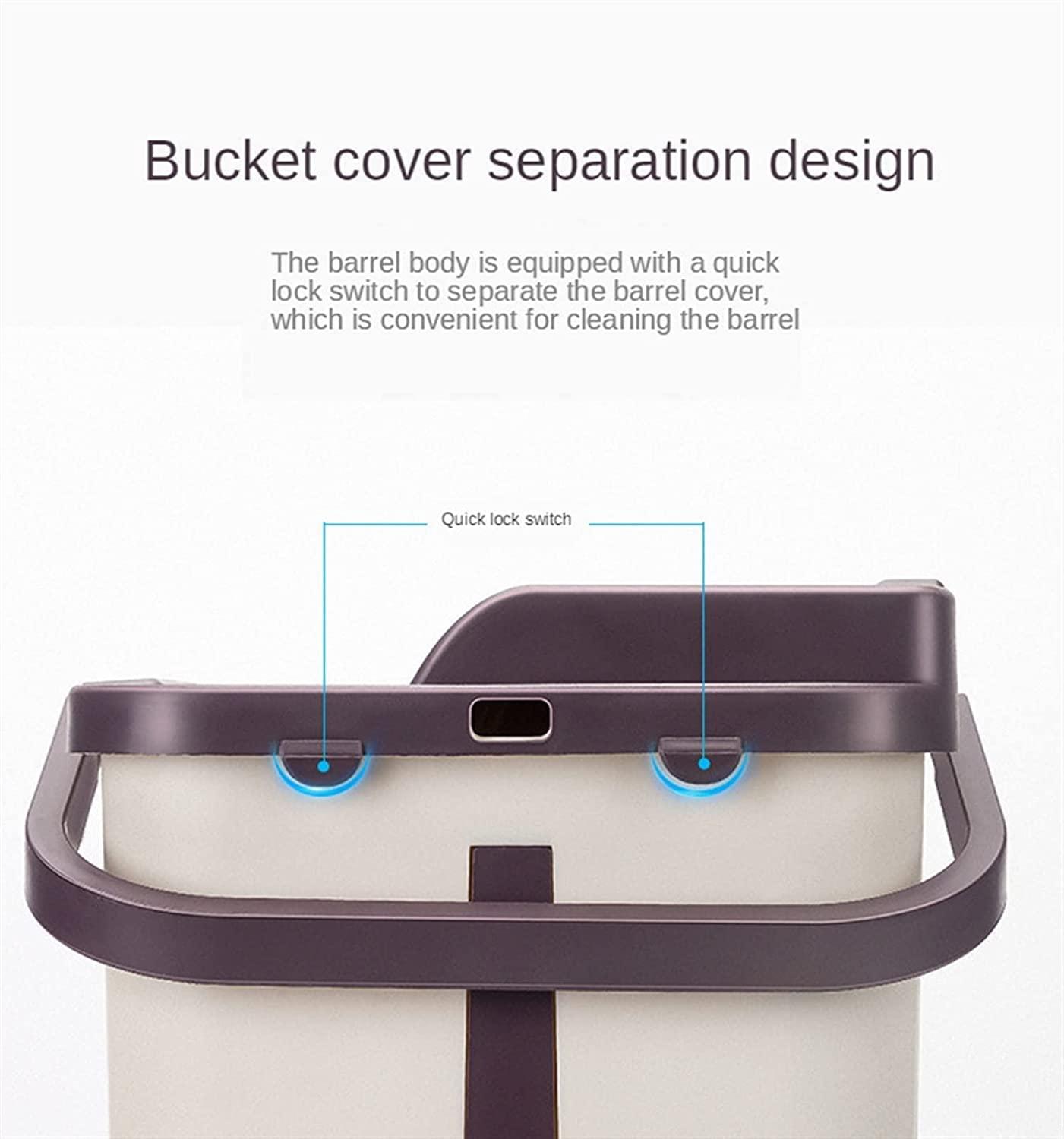 VFDIOAIOFURRE Mop Flat Squeeze Two-Way Folding for Cleaning Bucket Set with Microfiber Mop Pads Self Squeeze Mop and Bucket System (A)