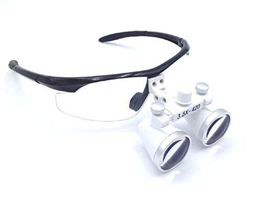 NSKR Working Distance Binocular Loupes Optical Glass with Head Light Lamp 3.5 x 420mm