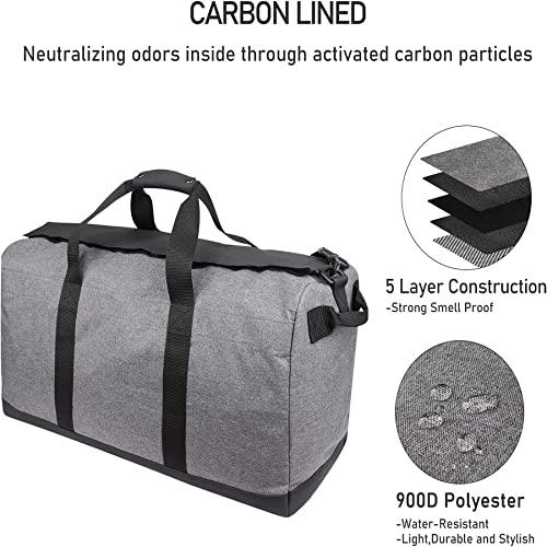 FIREDOG FIREDOG Smell Proof Duffle Bag, Large Smell Proof Bag for Travel Storage(21.5”x10”x12”)