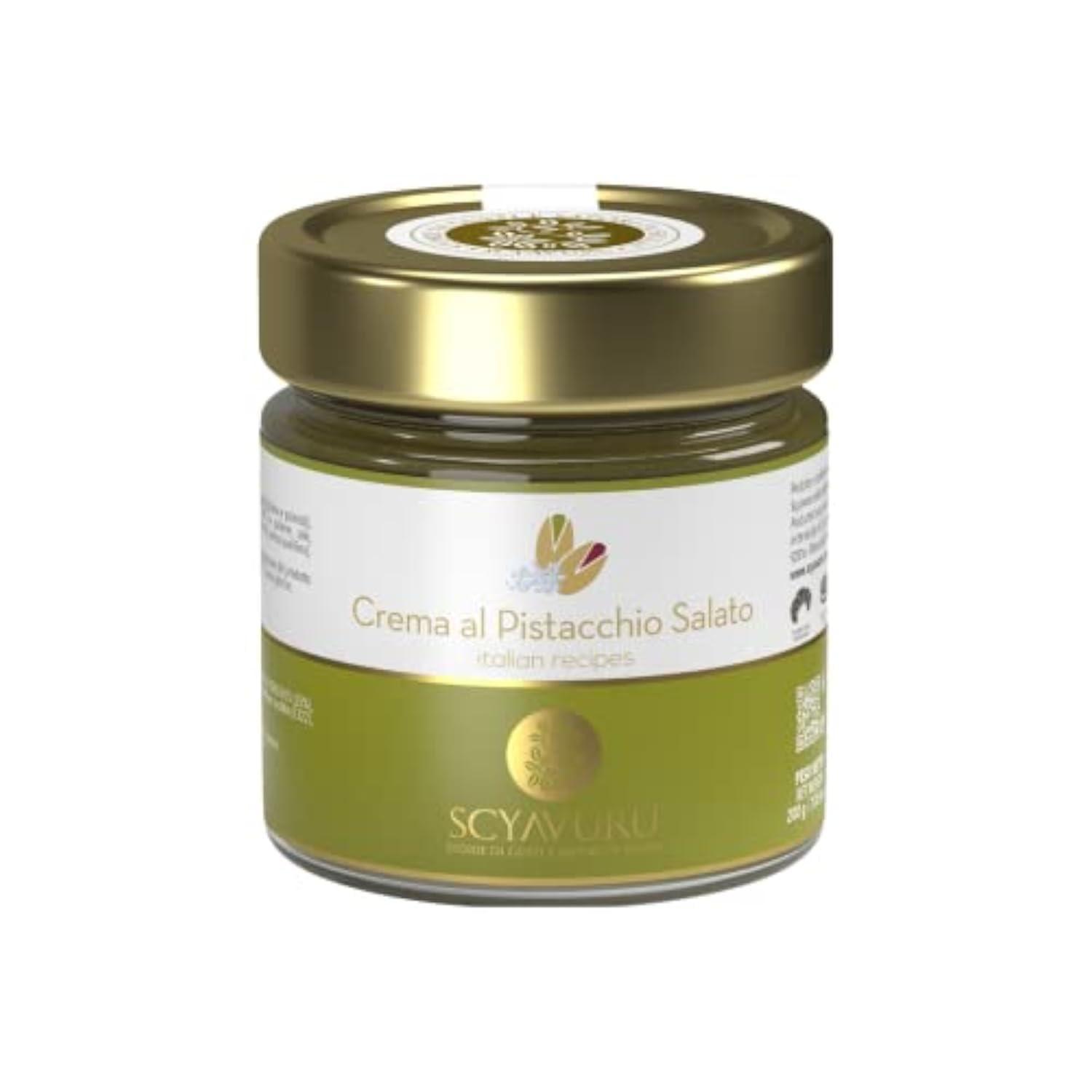 Scyavuru Scyavuru Salty Sicilian Pistachio Cream | Premium Quality Spreadable Pistachio Cream Imported from Italy | 7.05oz (200g) (Pack of 1)
