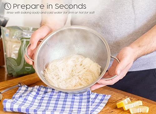 SEA TANGLE NOODLE COMPANY Sea Tangle Organic Green Tea Kelp Noodles (12oz) - Pack of 12 - Low Calorie Asian Noodles for Healthy Noodle Dishes - Gluten Free, Keto Noodle Sub for Rice Noodles, Glass Noodles, Pad Thai Noodles