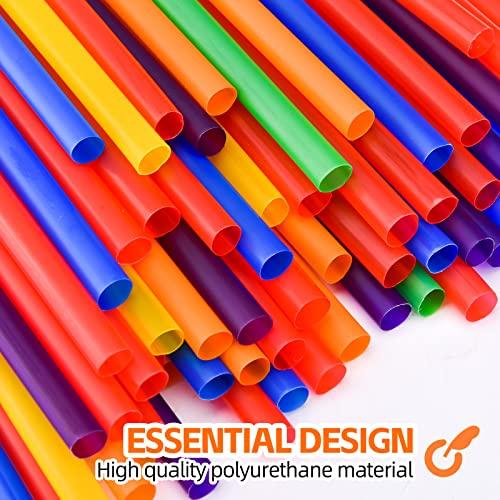 SONGNASS 100PCS Jumbo Smoothie Straws,(0.4\" Diameter X8.3\"Long) Colorful Disposable Plastic Large Wide-mouthed Straw