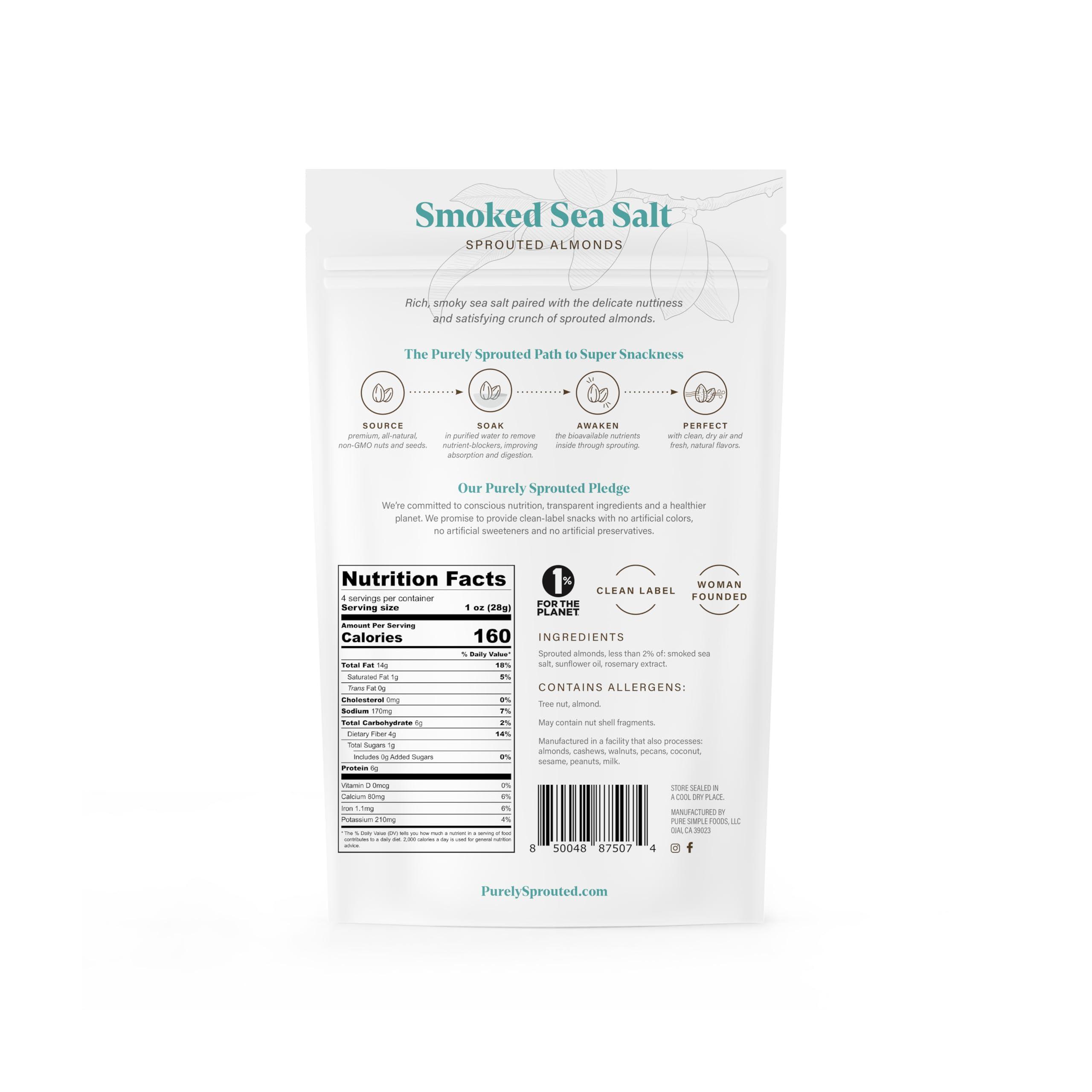 Purely Sprouted Purely Sprouted Nuts About Nuts, Non-GMO Superfood for Healthy, Certified USDA Organic, Gluten-Free Snacking (4 oz, 6 pack)