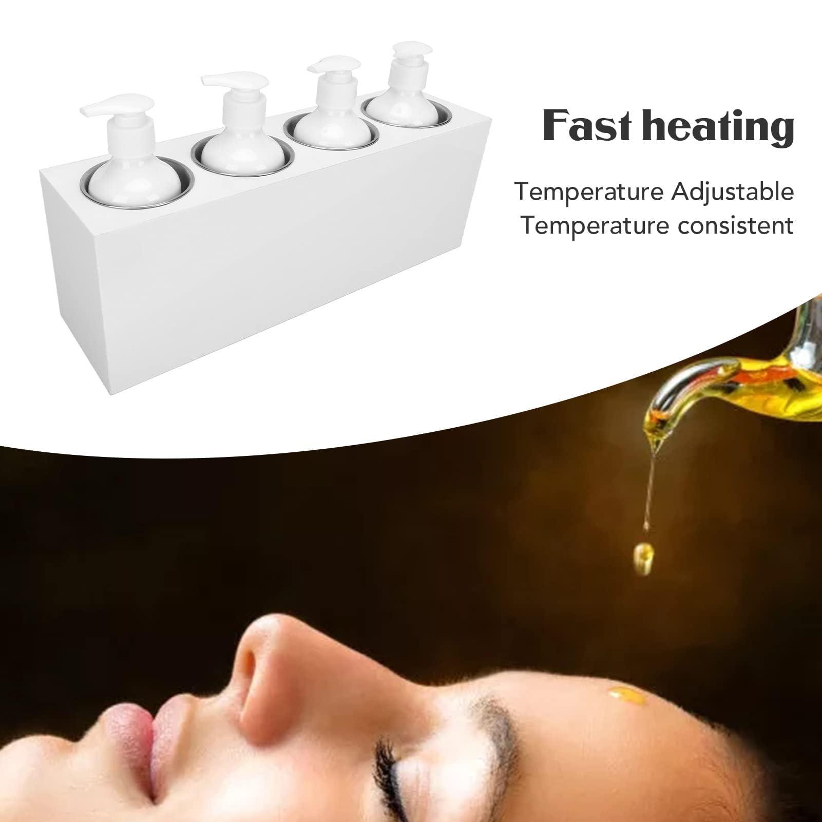 HUAOSN Massage Oil Heater, Fast Heating Safety Function Gel Warmer, Multipurpose 9 Gear Temperature Adjustmen Heated Lotion Warmer, for Heating Massage Oils(US)