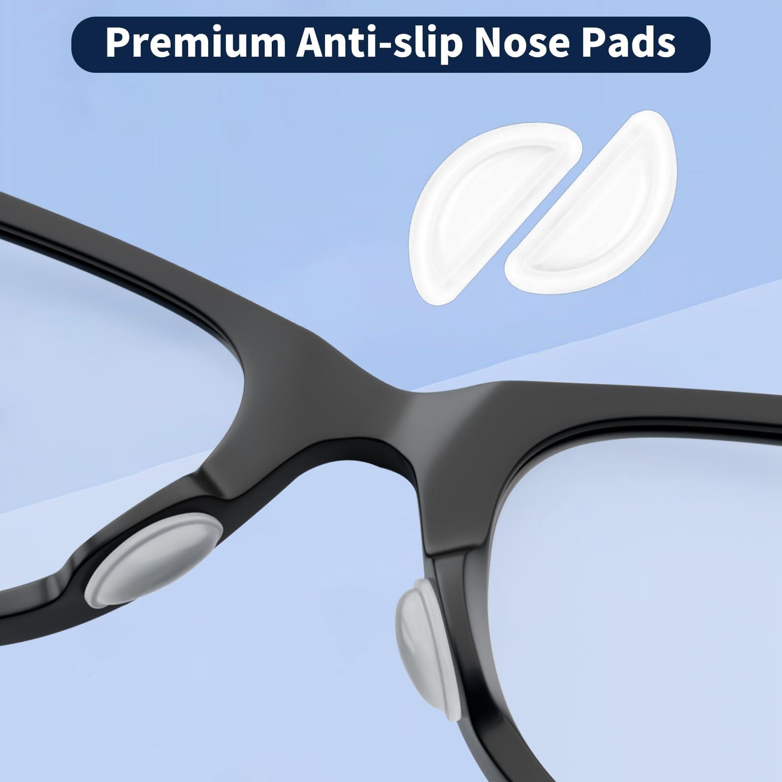 Pretwad Eyeglass Nose Pads Anti Slip, 3.5mm Thickness Adhesive Nose Grips for Glasses,Silicone Nose Pads for Eyeglasses, Clear Air Cushion Nose Pads for Eyeglasses Sunglasses Reading Glasses, 15 Pairs
