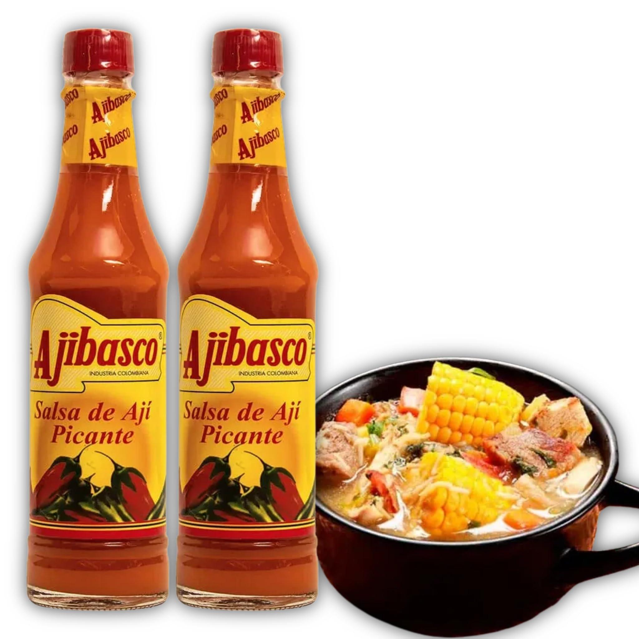 Generic Generic AJIBASCO - SALSA DE AJI PICANTE - Ajibasco Hot Sauce include 2 Bottles (3.38 Oz- 100gr) - ideal para Carnes, Sancochos, Sopas, Burritos, Tacos - Despensa Colombiana.