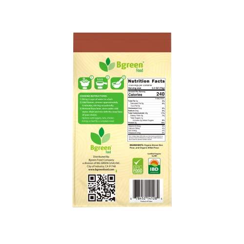 Big Green Bgreen Gluten Free Organic Millet & Brown Rice Ramen (4 PK) Vegan! Non GMO! USDA Organic!