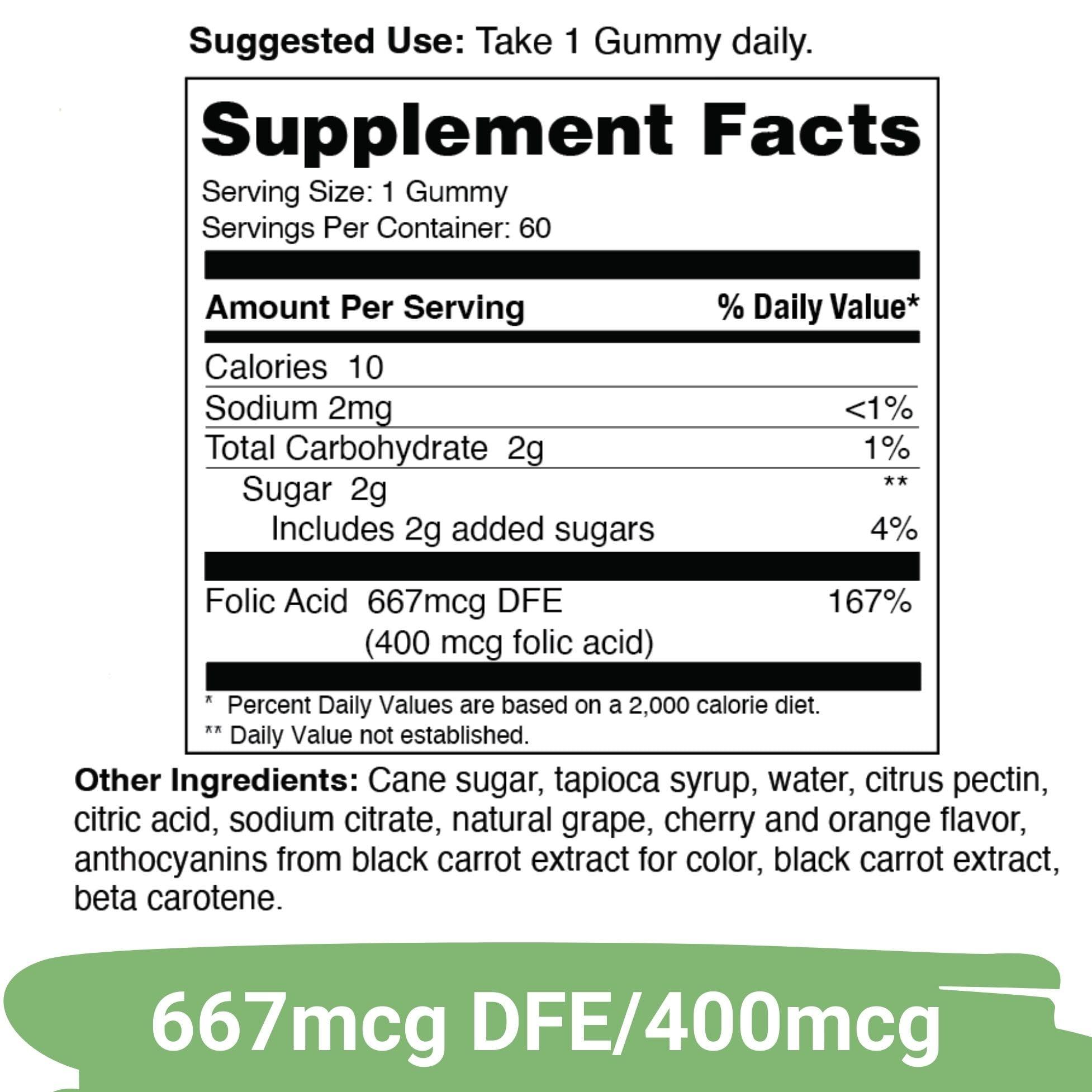 Yuve Yuve Prenatal Gummies for Women Folic Acid 667 mcg DFE Pregnancy Vitamins Gummies Hormonal Support & Folate Acid Vegan & Natural 60 ct