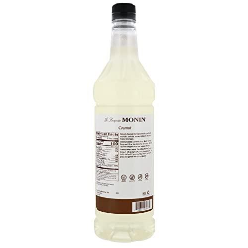 Monin Monin - Coconut Syrup, Sweet and Rich, Great for Cocktails and Smoothies, Gluten-Free, Non-GMO (1 Liter, 4-Pack)
