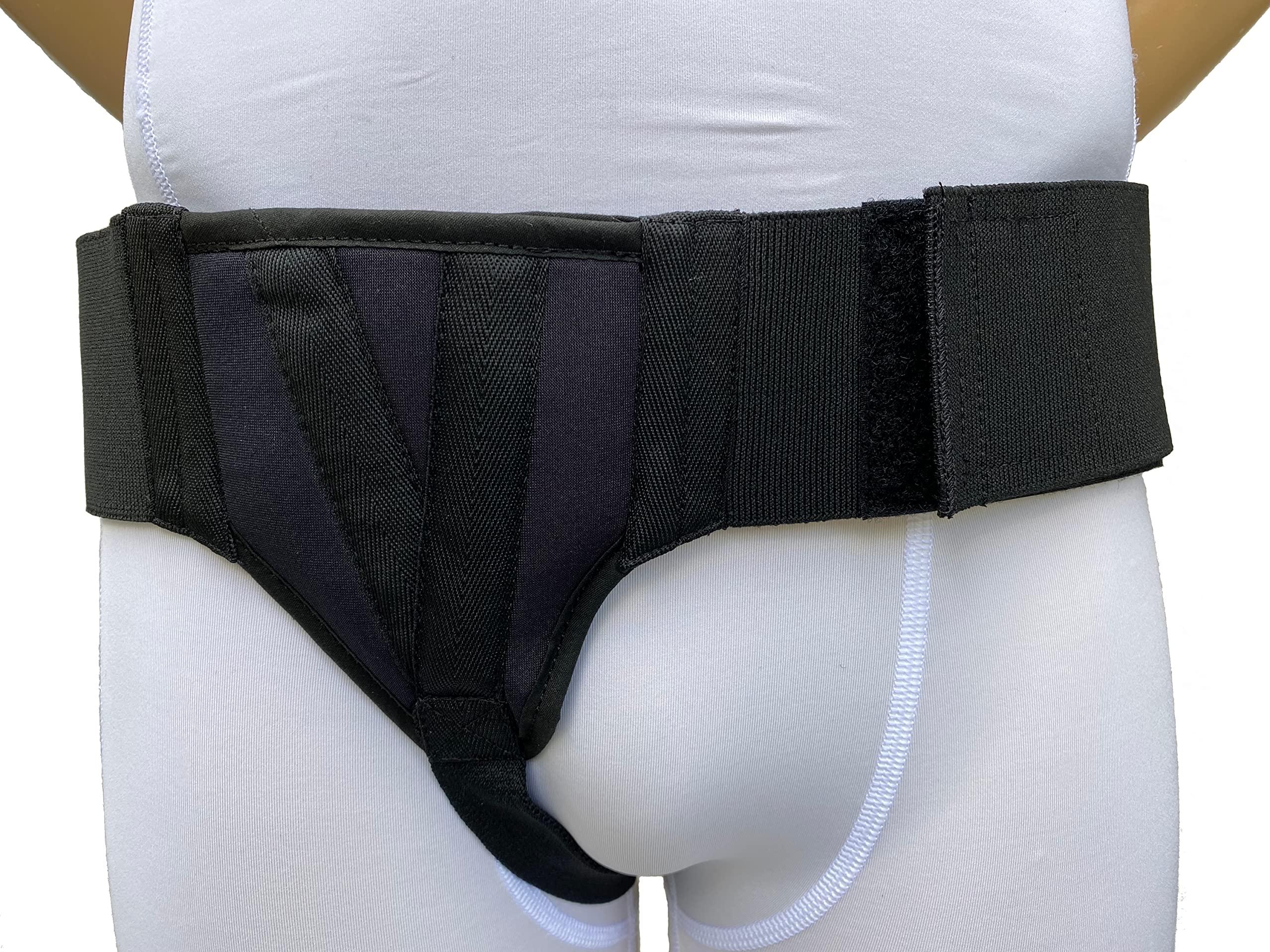 FlexaMed FlexaMed Right Side Inguinal Hernia Groin Belt with Compression Pad Black (M 32-36)