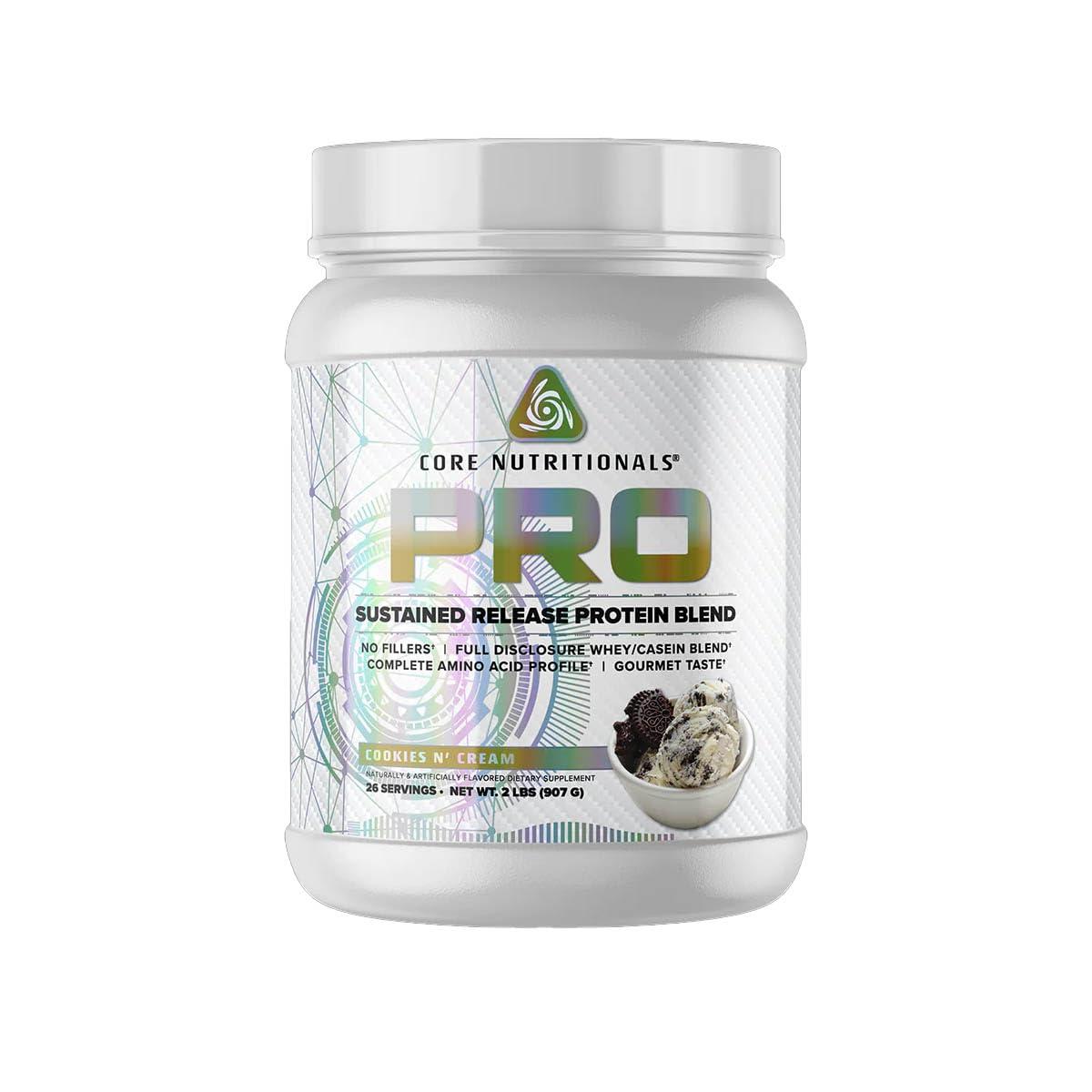 Core Nutritionals Core Nutritionals Pro Sustained Release Protein Blend, Digestive Enzyme Blend, 25G Protein, 2G Carb, 27 Servings (Cookies and Cream)