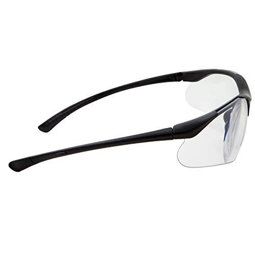 grinderPUNCH grinderPUNCH Full Lens Magnification Safety Glasses with Black Frame | Clear Lens | | Magnifying Reading Eyewear (+2.50 Diopter)