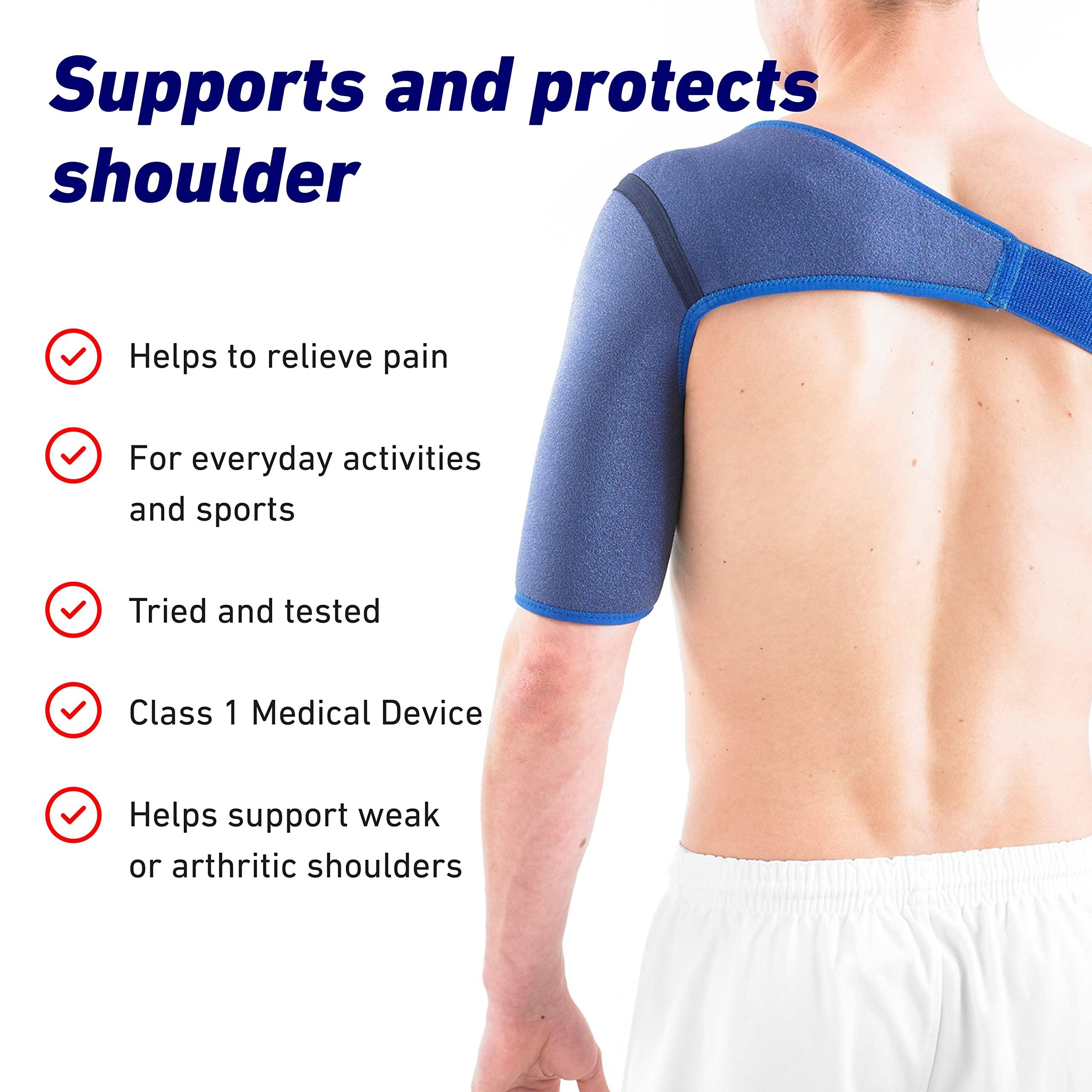 Neo-G Neo-G Shoulder Brace Support - for Rotator Cuff, Dislocated Shoulders, Joint Pain, Arthritis, Shoulder Injury - Adjustable Compression Strap - Class 1 Medical Device - 1 Size - Blue