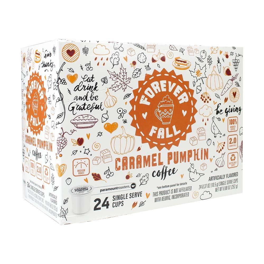 Paramount Roasters Forever Fall Caramel Pumpkin Single Serve K Cup Pods, 24 Count (Pack of 1) by Paramount Roasters (medium roast)