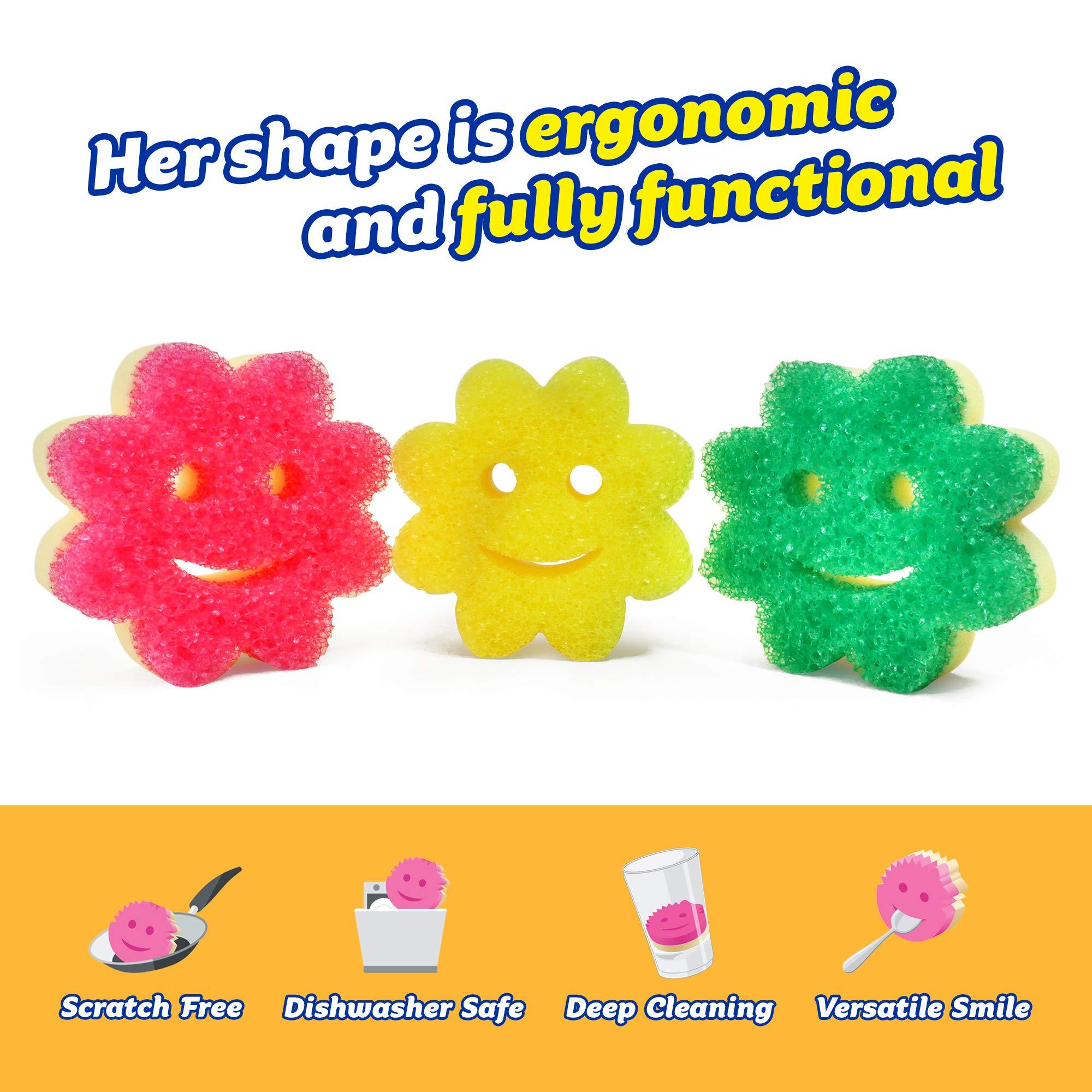 Scrub Daddy Scrub Daddy Sponge Set - Scrub Mommy Power Flower Dual- Sided Sponge and Scrubber - Non Scratch Sponge for Dishes and Home, Odor Resistant, Firm in Cold Water Soft in Warm , Multi-Surface 3 ct